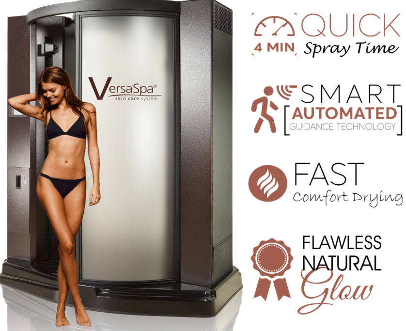 VersaSpa Sunless Tanning Skin Care System - 4 min Quick Spray Time, Smart Automated Guidance, Flawless Natural Glow